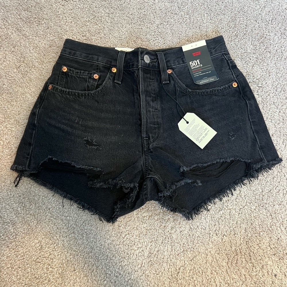 Levi’s Women’s Black 501 Shorts Size 26 NWT